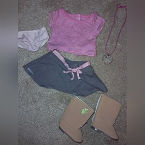 American Girl True Spirit Doll Outfit Retired Truly Me W/ Charm Necklace Boots